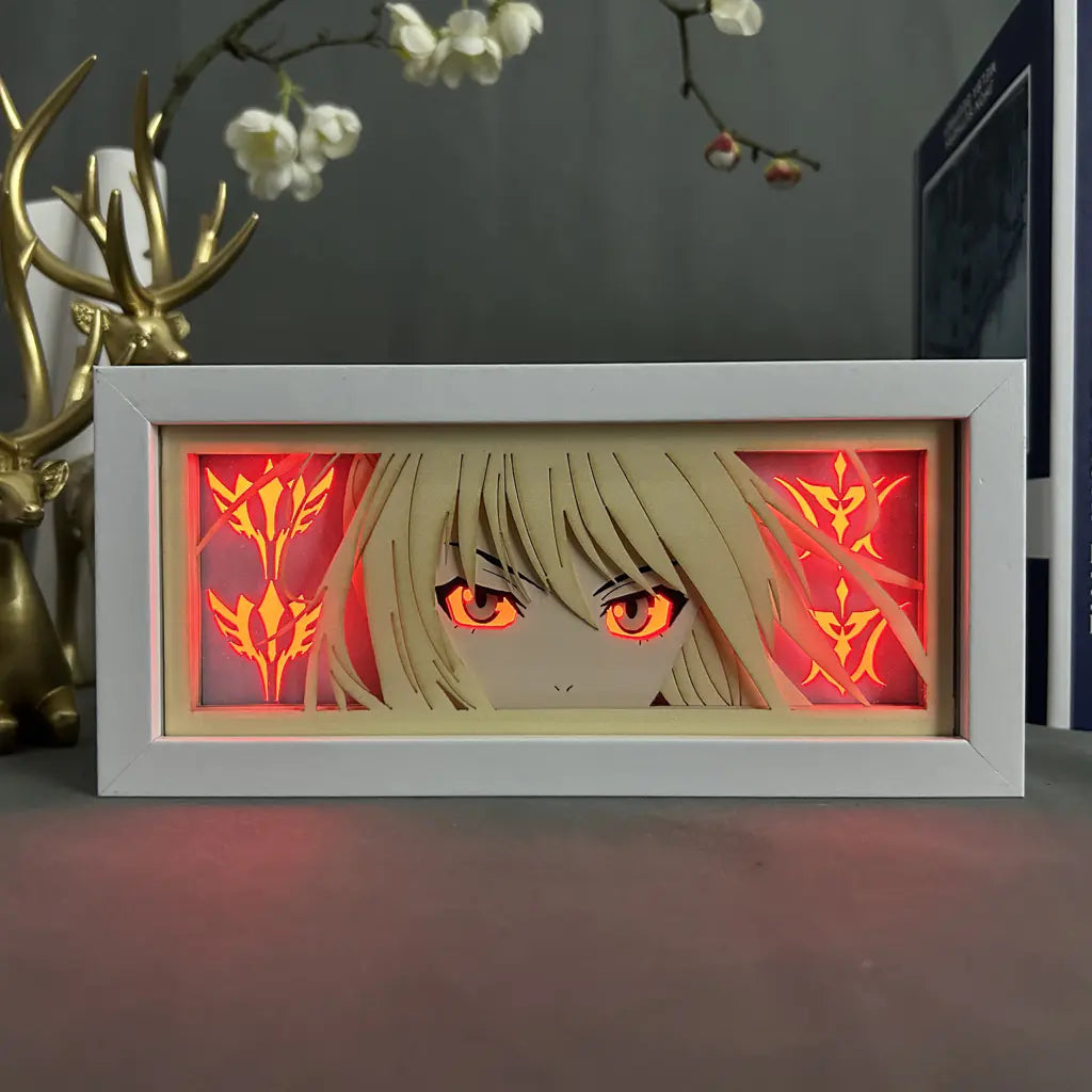 Anime Paper Cut Light - Warrior Desktop Decoration