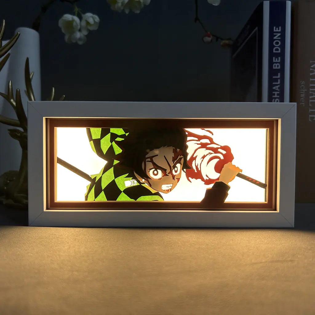 Anime Paper Cut Light - Warrior Desktop Decoration